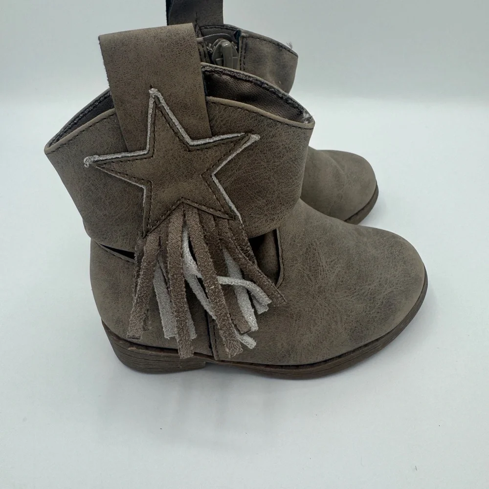 Wonder Nation Toddler Girls'‎ Fashion Taupe Cowboy Boots Size 4